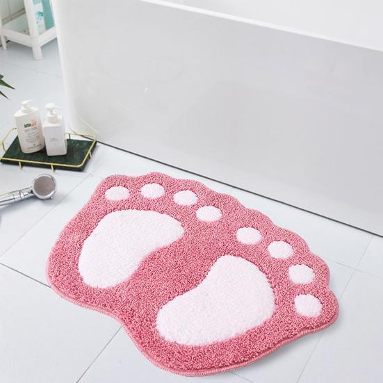 Bathroom Floor Mat Quick Drying Anti-Slip Machine Washable Bath Rug Funny Foot Design Bedroom