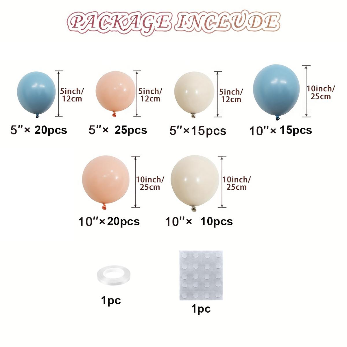 

107 шт. Бохо, нейтральный пол, комплект гирлянд из воздушных шаров - розовые, синие, двойные воздушные шары с начинкой для детского душа, дня рождения, украшения свадебной вечеринки