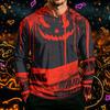 Men's Long Sleeve Hoodie Sun Shirt with Halloween Print