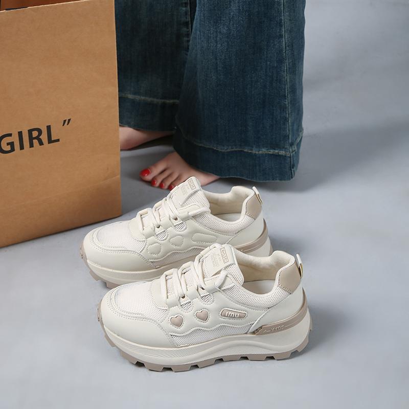 

Fashion CRLAYDK Chunky Sneaker for Women Platform Tennis Fashion White Dad Shoes Mesh Breathable Casual Lace Up Walking Sport Trainers 40