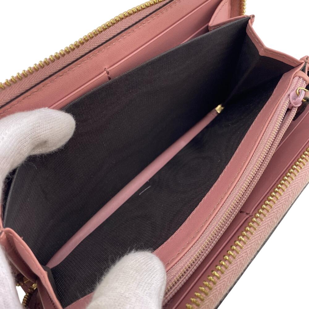 GUCCI 410102 Zip Around Guccisima leather Purse pink leather Women Used