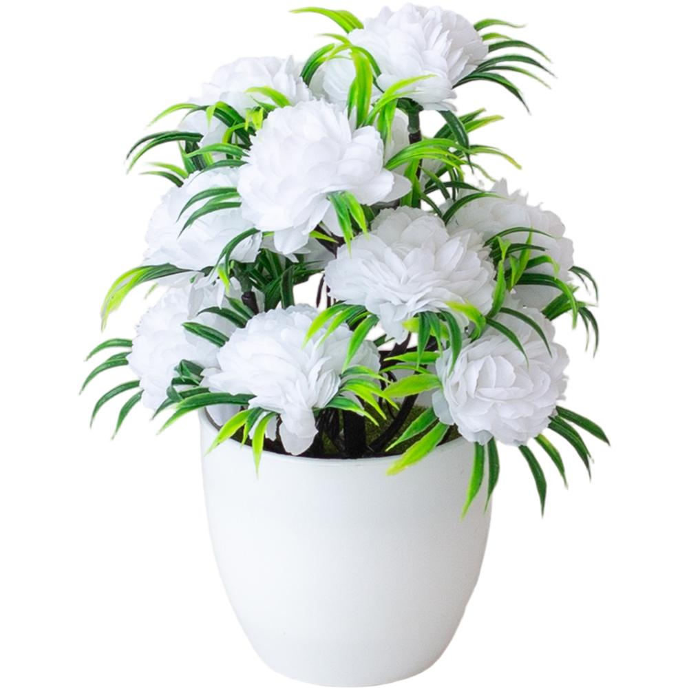

12 Heads Artificial Chrysanthemum Ball Plastic Flowers for Home Decor Tabletop and Outdoor Use Lifelike Design белый