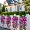 2pcs UV-Resistant Artificial Morning Glory Hanging Vines – Vibrant Purple, Pink & Green Faux Flowers for Outdoor Garden Decor, Weddings, Office