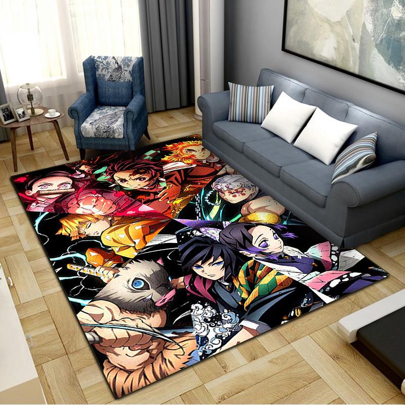 Demon Slayer Carpet Rug for Living Room Bedroom Home Sofa Decoration,Kids play Non-slip Floor Mat