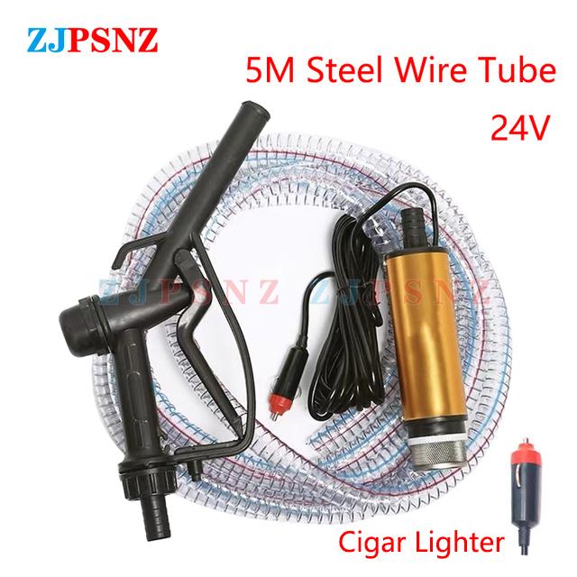 Electric Transfer Pump Diesel Sewage Water Oil Car Camping Fishing Submersible Transfer Pump Kit Pumping Electric Pump 12V  24V