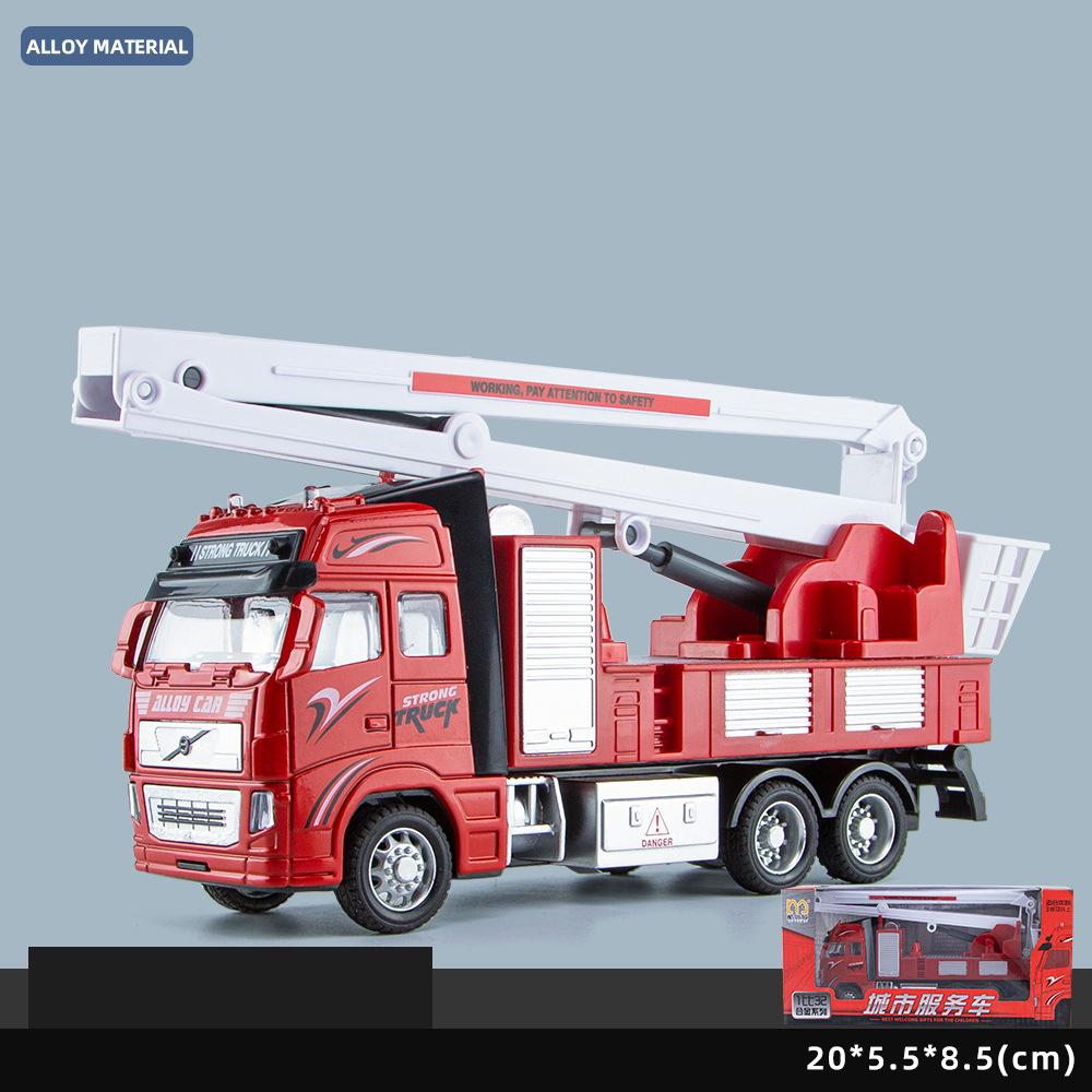 

1/32 Сплавна модель цистерни для води Симулятор Пожежний транспортний засіб Відступний автомобіль Інерційний іграшковий автомобіль Металевий дитячий іграшковий автомобіль 1/32-Size:23*11*5cm червоний