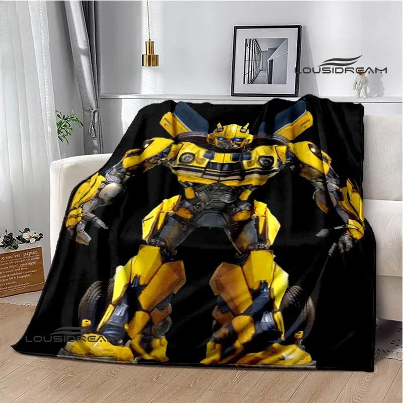 T-Transformers Cartoon Printed blankets picnic blanket Warm blankets Flannel Soft Cozy Blanket Home travel blanket Birthday Gift