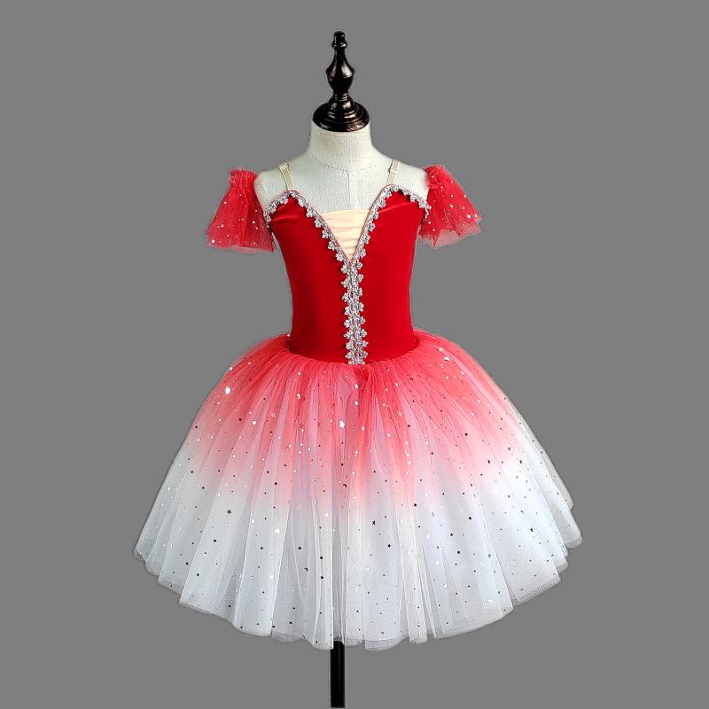 Children's Gradient Sequin Ballet Performance Tutu Skirt