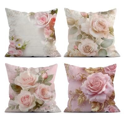 Victorian Style Vintage Flowers Pillowcase Cushion Cover Living Room Sofa Throw Pillow Case 45x45cm Pillow Case Home Art Decor