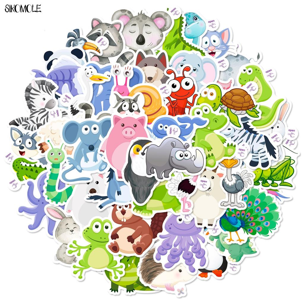 10 30 50Pcs Cartoon Cute Little Animals For Children Stickers Book Diy Skateboard Toy Guitar Luggage Decoration Graffiti Sticker
