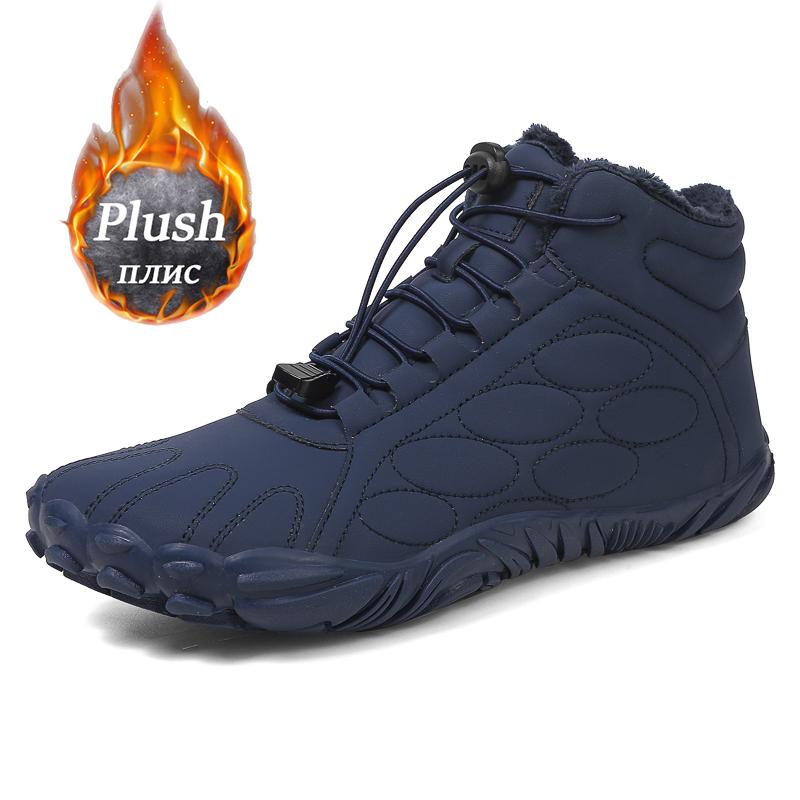 

Мужские зимние ботинки для снега, женские уличные ботинки, популярные ботинки Five Fingers, удобные плюшевые кроссовки, обувь для пар для прогулок 46 синий