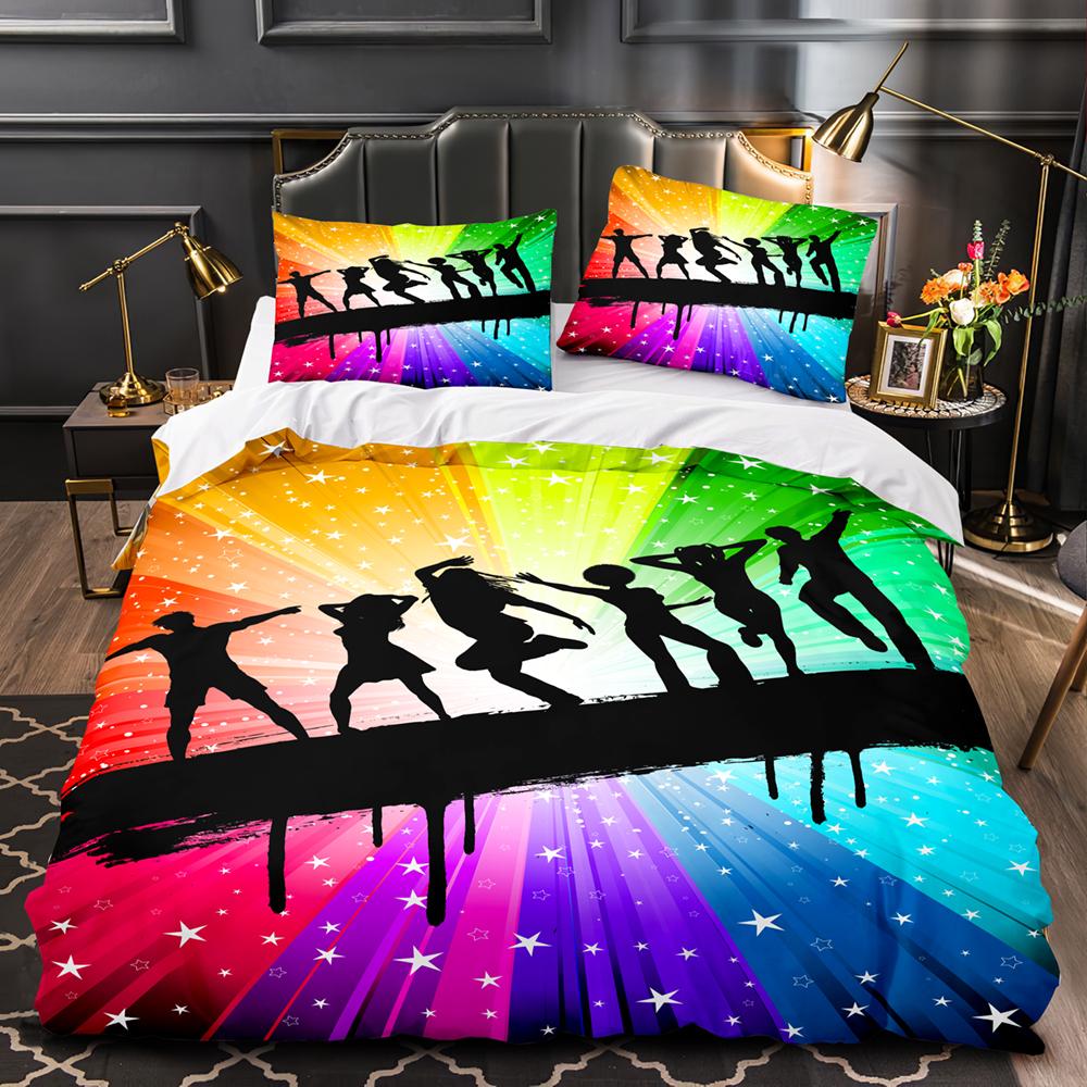 Madden DJ Bedding Set Single Twin Full Queen King Size Kawaii Bed Set Aldult Kid Bedroom Duvetcover Sets 3D Print Rainbow