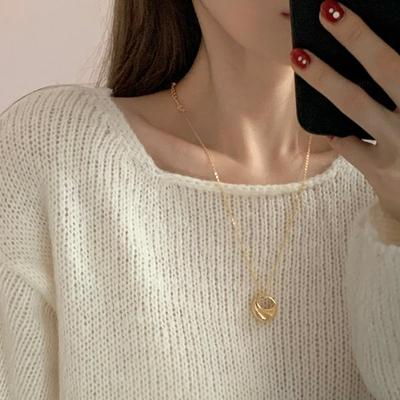 Squaz Women's Daily Necklace Bold Ring Pendant Nickel-Free Plated Necklace Sear008