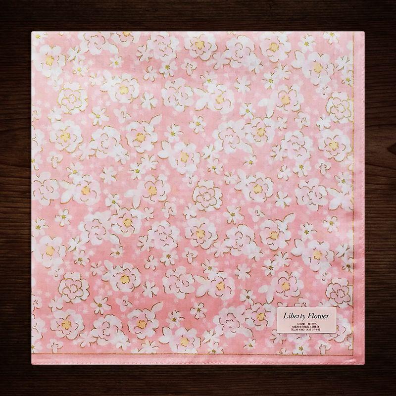 

Made in Japan Cotton Sweat-Absorbent Soft Begonia Handkerchief Pink background