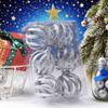6Pcs 6cm Hollow Ball Pendants Glitter Christmas Tree Spheres Pendant  New Year