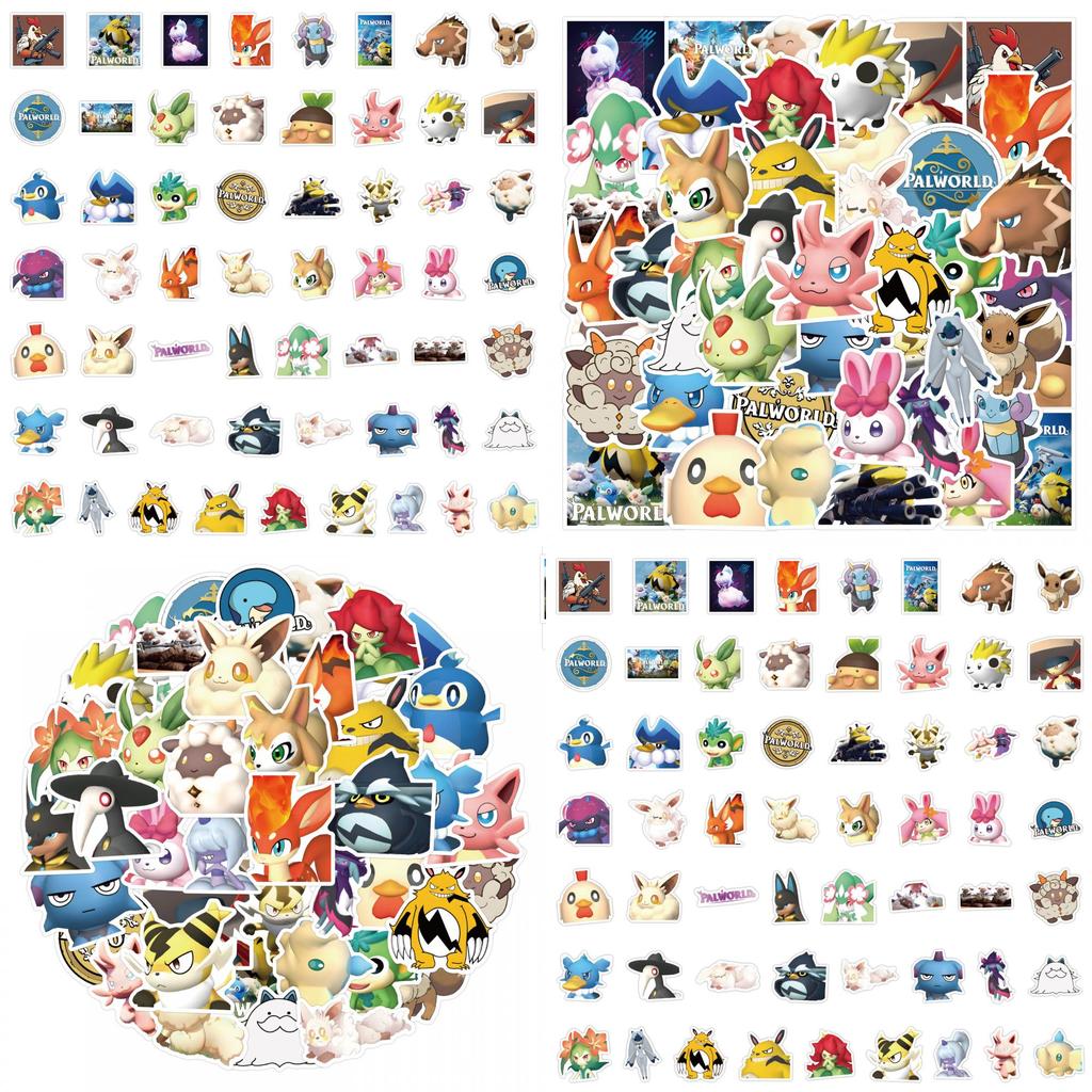 Palworld Cartoon Fantasy Creature Paru Game Stickers Cute Style Waterproof