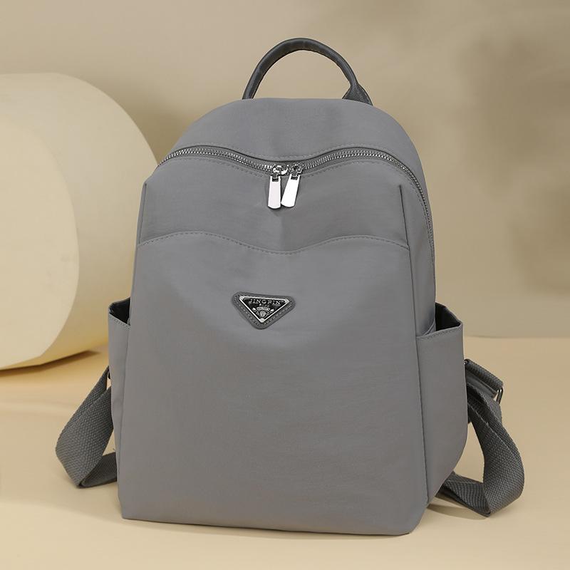 Women's Solid Color Backpack Student Schoolbag Oxford Cloth Travel Small Backpack