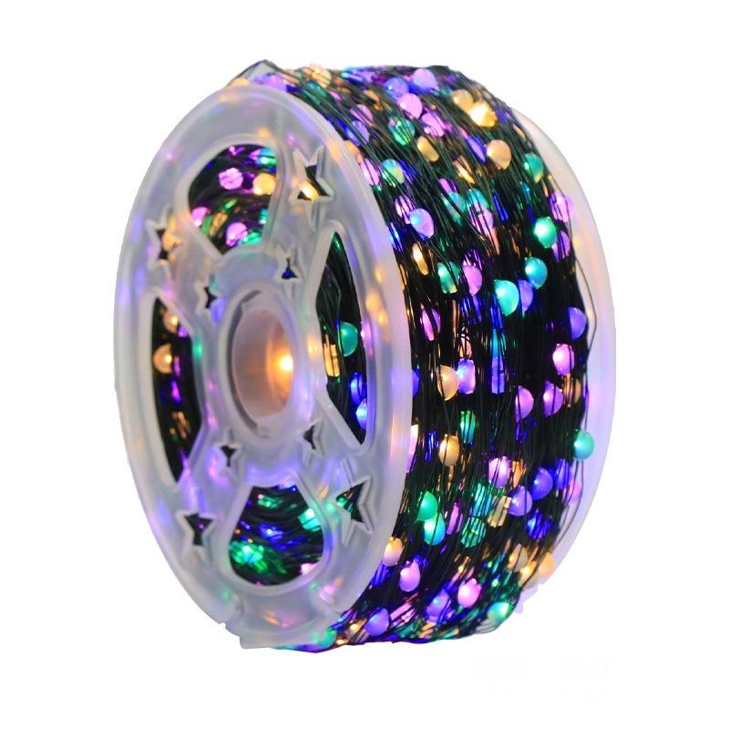 Cross-border LED Christmas Tree Copper String Lights, Dark Green Wire, Remote-Controlled, Mini Fairy Garland Lights for Decorative Atmosphere