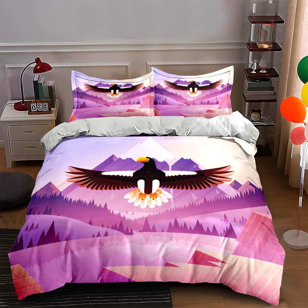 

Eagle mountain sunrise Bedding Duvet cover sets Duvet covers Pillowcases gifts (1 * Duvet Cover 2 * Pillowcases, without duvet insert) 135x200cm