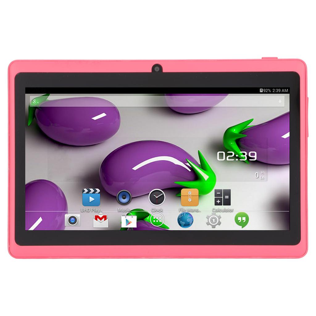7in Tablet PC Quad Core CPU Eye Protection Kids Tablet with 8GB ROM Support WiFi Bluetooth Dual Camera for Android Pink