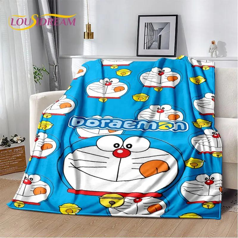 Coperta morbida in peluche cartone animato anime Doraemon, coperta in flanella per soggiorno camera da letto letto divano picnic, copertura calda per bambini