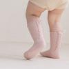 Seamless Toe Ruffle Bow Socks Cotton Material Baby Girls Socks Cotton Mid Calf Socks  Spring Season
