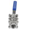 304 Stainless Steel Three Piece Full Port Female Ball Valve 1  BSPT 1000WOG