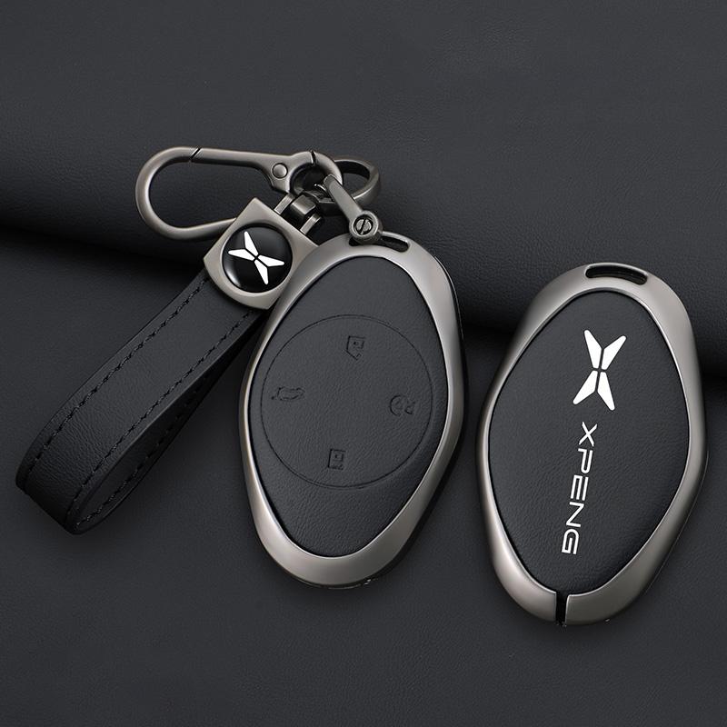 Premium Grade Automotive Alloy Genuine Leather Auto Key Fob Cover Case Fit For Xiaopeng Xpeng P7 P7I P5 G3 G3I G9 G6 22-23 Key Fob Automotive
