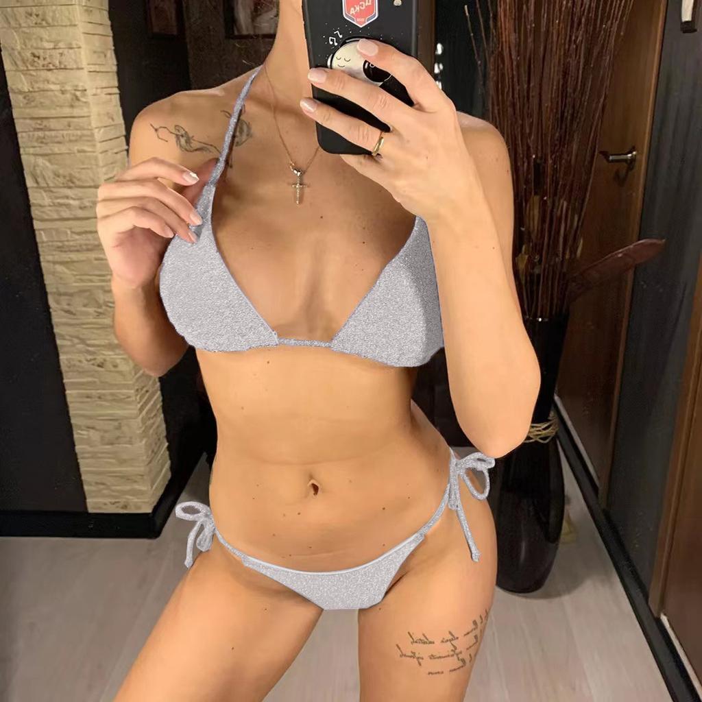 Women's Solid Color High Waist Sexy Bikini Tankini Swimsuit