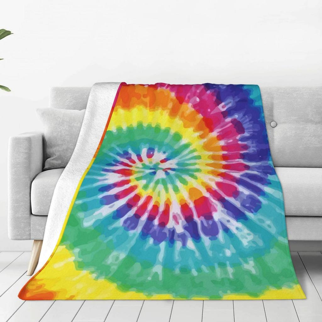 Rainbow tie-dye digital printing flannel blanket super soft blanket air conditioner sofa blanket