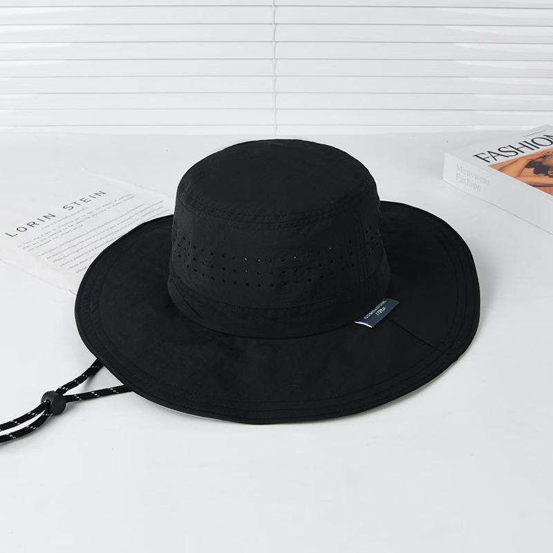 Sun hat ultra-thin breathable outdoor tooling quick-drying bucket hat men's and women's mountaineering hat big brim sun protection spring and summer