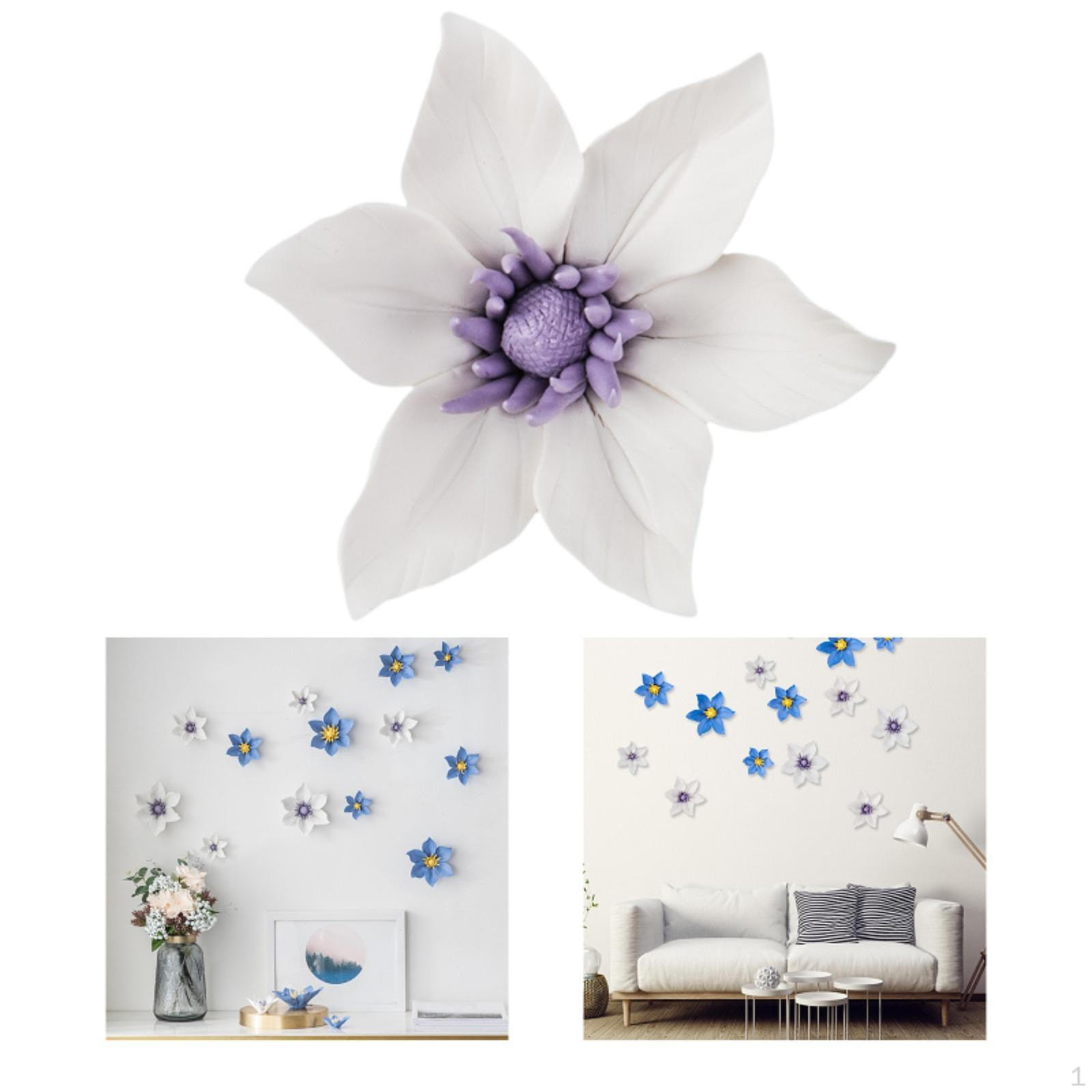 

3D керамический цветок искусственный декор ручной работы креативный, фарфоровый цветок, настенное украшение для офиса белый