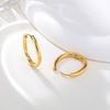 Minimalist Stainless Steel Hoop Earrings For Women, Geometric Oval Heart Gold Plated Huggies Earrings, Chic Jewelry Gift