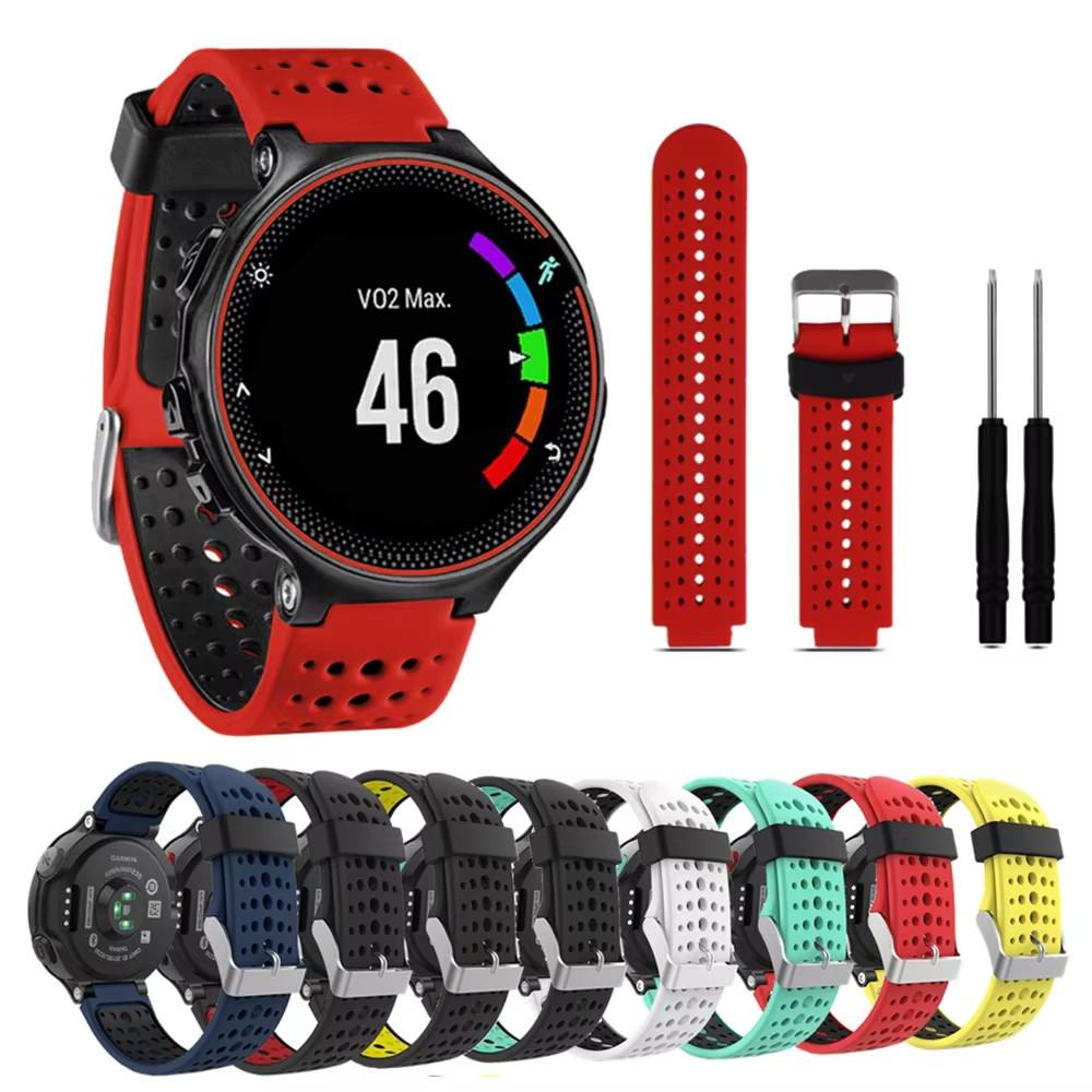 Compatible Silicone Wristband for Garmin Forerunner 235/620/735XT - Two-Color Round Hole Design.