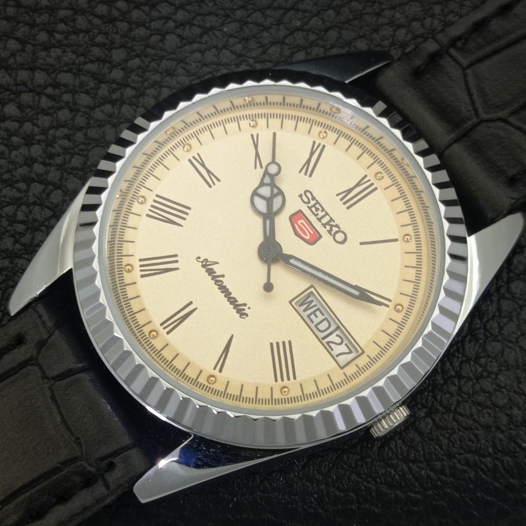 JAPAN VINTAGE REFURBISHED SEIKO 5 AUTOMATIC ROMAN FIGURE MENS WATCH a442076-1