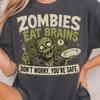 Comfort Colors® Vintage Ghosst Eat Brains Shirt, Funny Halloween Ghost Gift Tee, Funny Undead Humor Shirt, Vintage Halloween Shirt