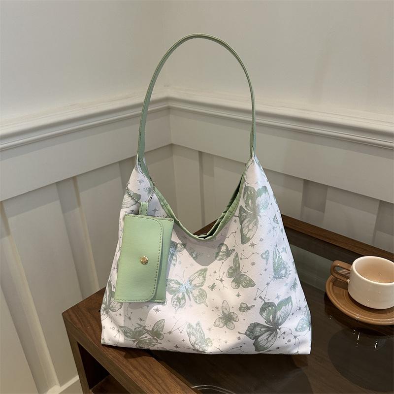 High-value Butterfly Printed Tote Bag Women's 2025 Summer New Large-capacity Underarm Bag Versatile Shoulder Bag