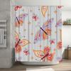 Whimsical Shower Curtain Cartoon Butterfly Print Decorative Waterproof Bath Liner for Kids Bathroom