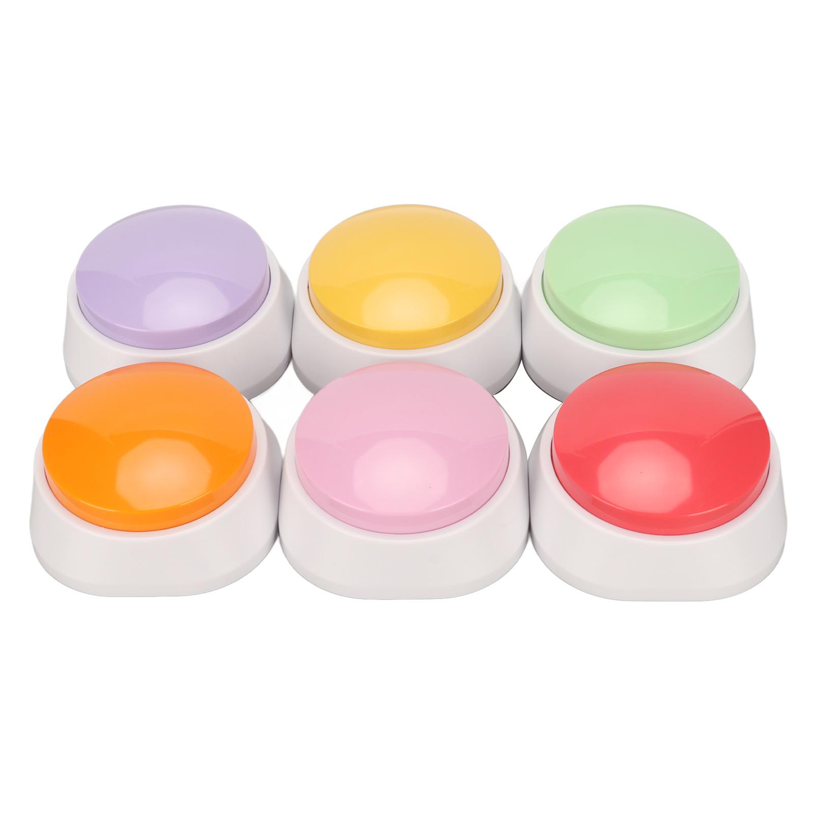 

6Pcs Voice Recording Button 30s Recording Dog Training Buzzer for Training Cats Dogs Pink Orange