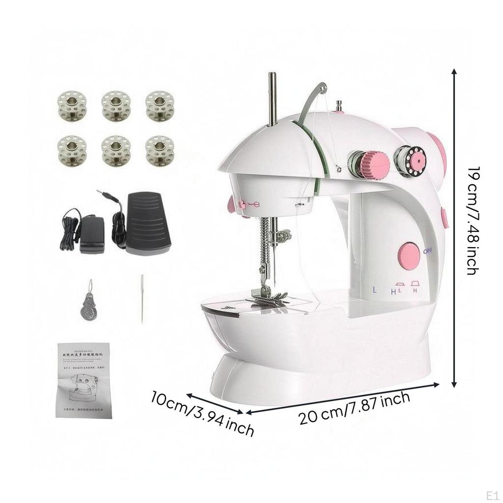 Small Electric Stitching Device Builtin Light Desktop Foot Pedal Craft Tool