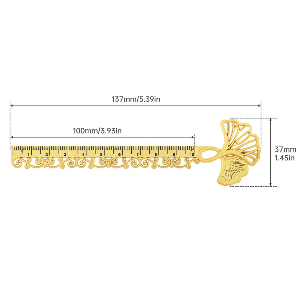 Elegantní klasické kovové záložky pravítko 4 barvy prémiové pro ženy učitele milovníky knih s funkcí měření