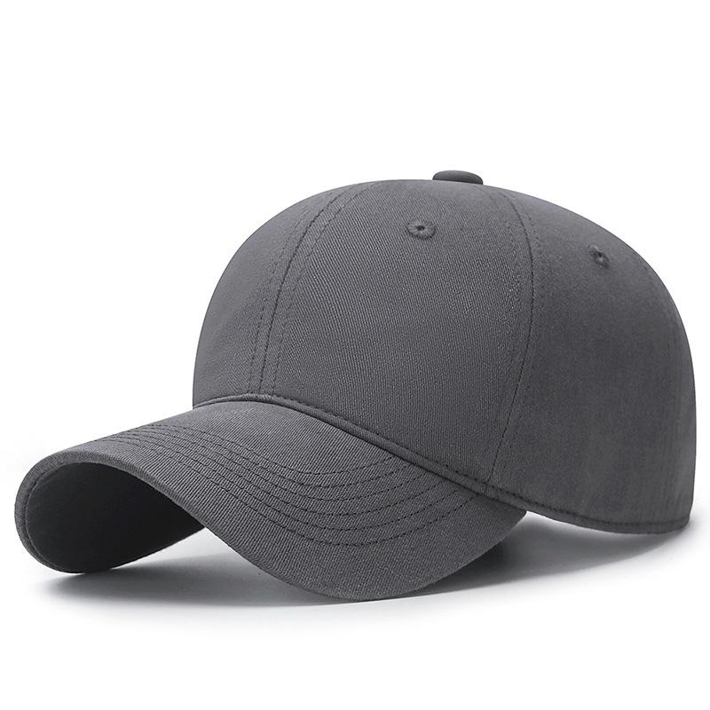 Baseball Cap Women's Solid Color Big Head Cap Men's Wide Brim Sun Hat