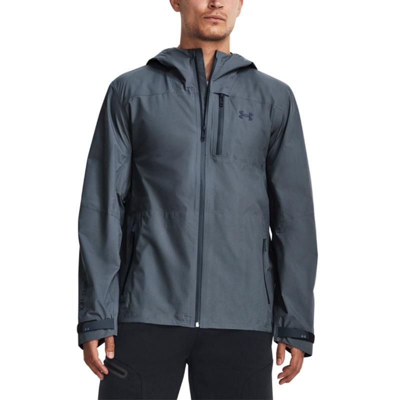 Under Armour Solid Color Training Hoodie Jacket Men Outerwear Grey 1369994-002