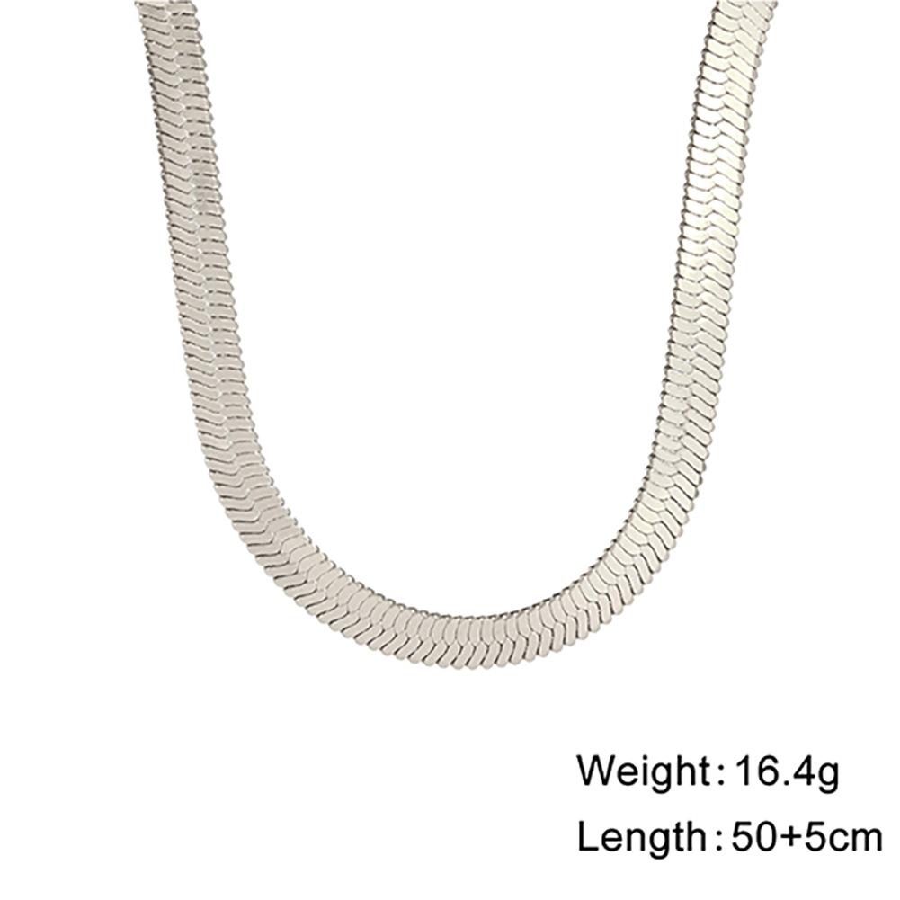 Simple Snake Chain Gold Necklace Unisex Fashion Jewelry Popular Collarbone Chain