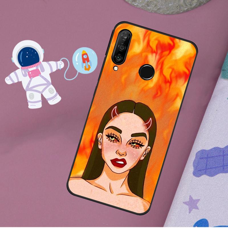Aesthetic Devil Woman Bad Girl For Huawei Nova 11i 7i 8i 12i 12s Y73 Y70 Y90 Y60 Y72 Y61 Y91 9 10 SE P40 Lite P30 Pro Case