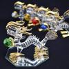 Four cart handmade glasswork feng shui health luck ball dragon 4 inches