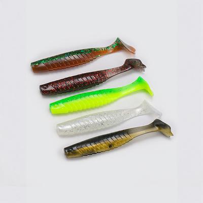 10 Pcs 6.5cm Foot T-tail Soft - Bicolor for Bass
