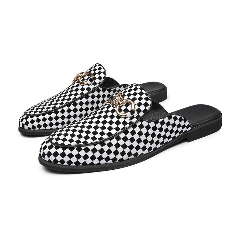 Luxury Brand Designer Summer Men Casual Breathable Leather Business Slippers Male Half Shoes Comfortable Mules Moccasin Loafers