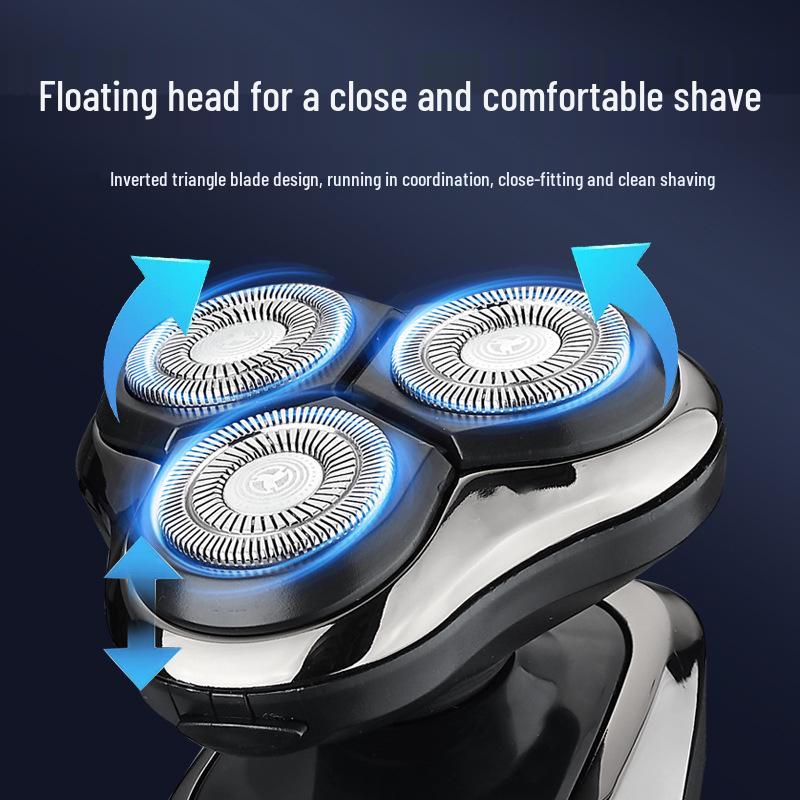 2025 Smart 9D Electric Shaver: Rechargeable, Digital Display, Three-Blade, Full-Body Washable Men's Razor