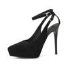 3-1 one-word bag head sandals pointed tip stiletto high heels waterproof table super high heel satin single shoes are not tired
